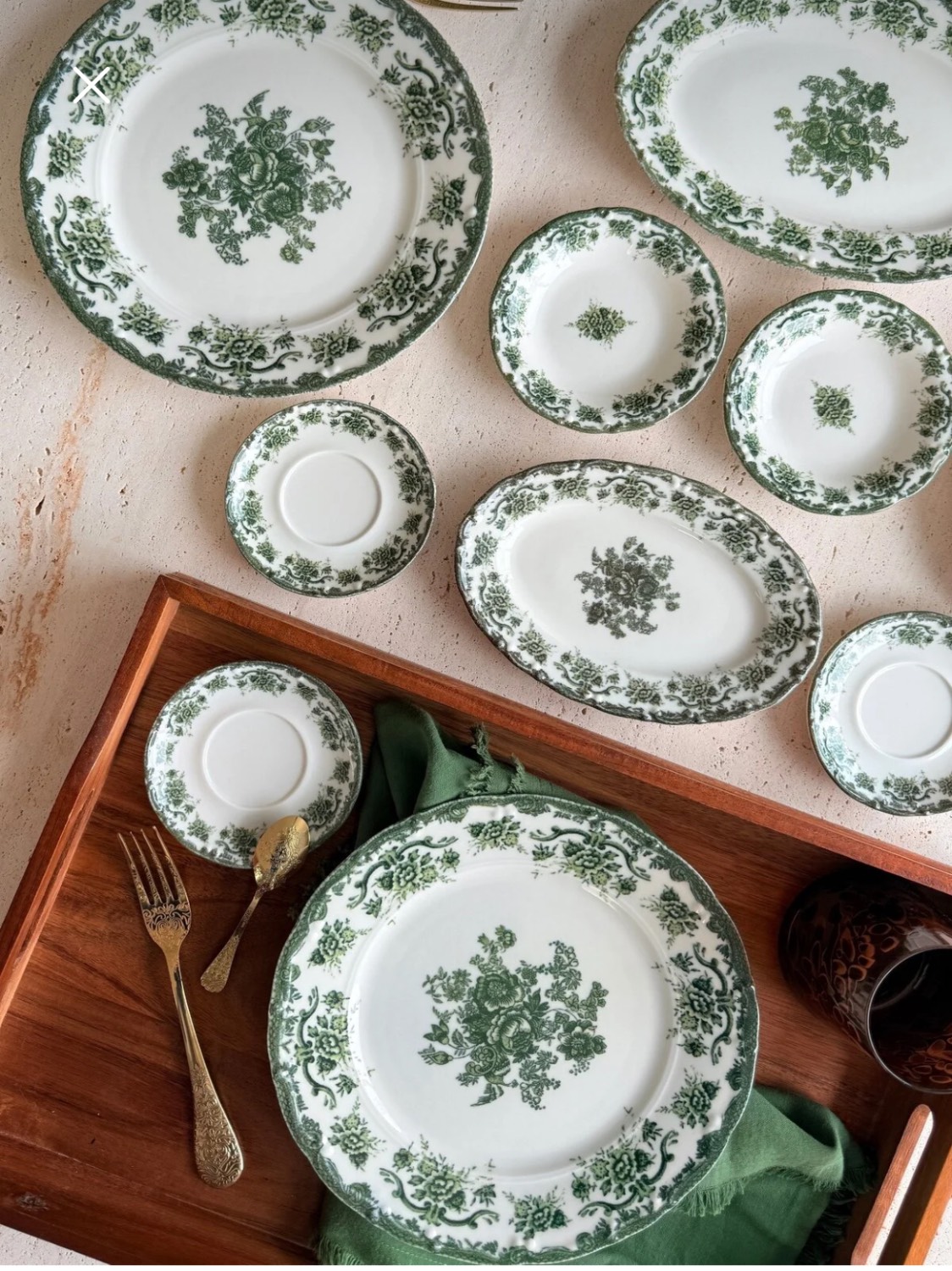 ست صبحانه ۶ نفره طرح گل وینتیج | مدل Antique Rose