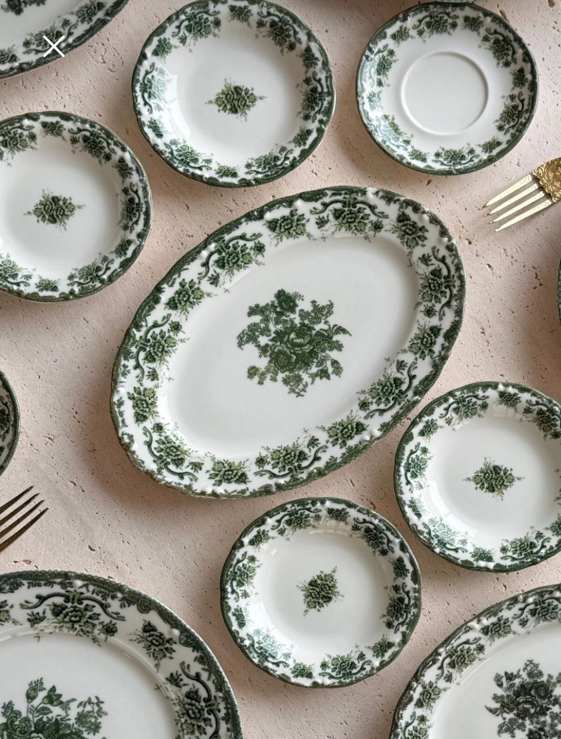 ست صبحانه ۶ نفره طرح گل وینتیج | مدل Antique Rose