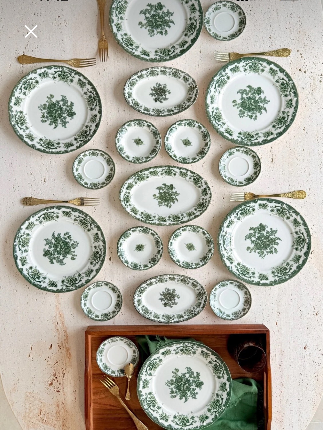 ست صبحانه ۶ نفره طرح گل وینتیج | مدل Antique Rose