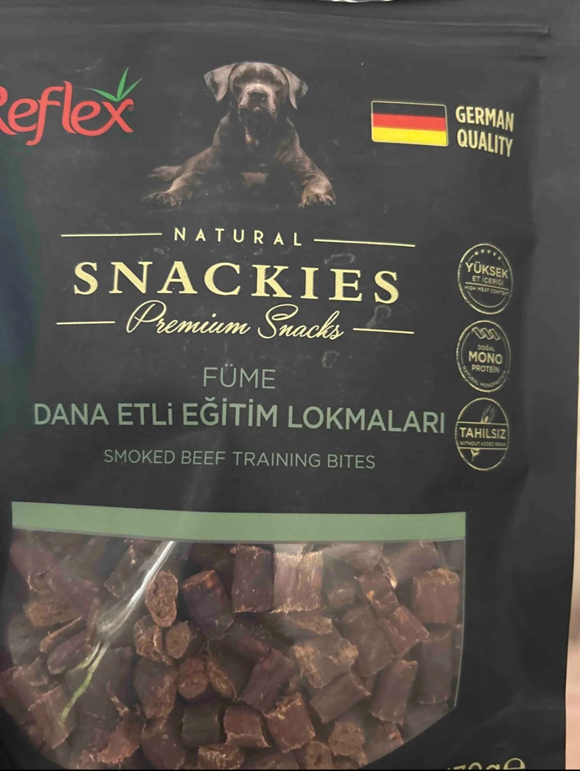 تشویقی آموزشی سگ رفلکس اسنکیز با طعم گوشت گاو دودی 170 گرم (Reflex Snackies)