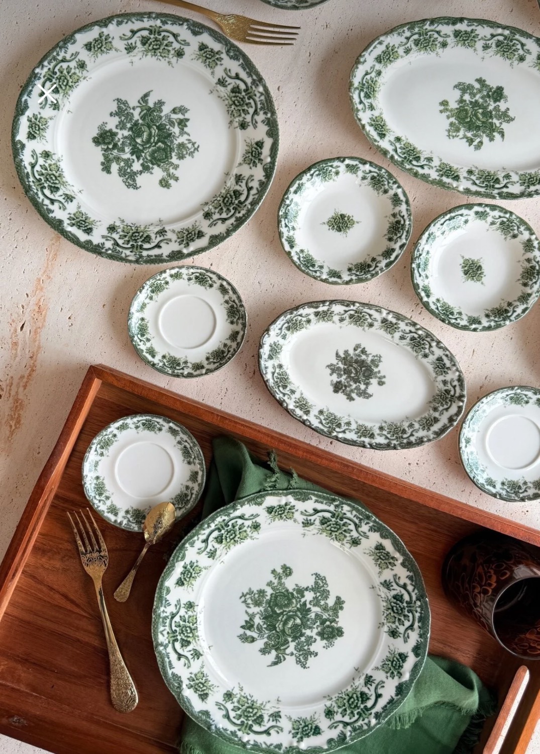 ست صبحانه ۶ نفره طرح گل وینتیج | مدل Antique Rose