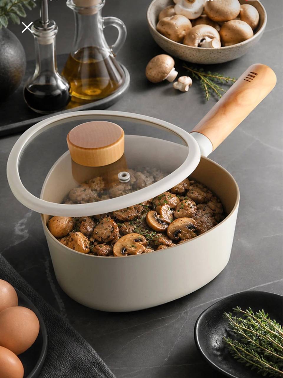سرویس ۷ پارچه قابلمه و تابه القایی با روکش سرامیکی Fika Apex – رنگ بژ
