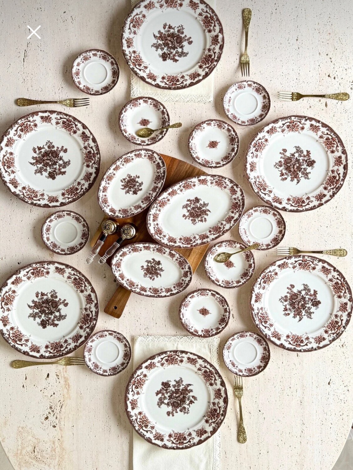 ست صبحانه ۶ نفره طرح گل وینتیج | مدل Antique Rose