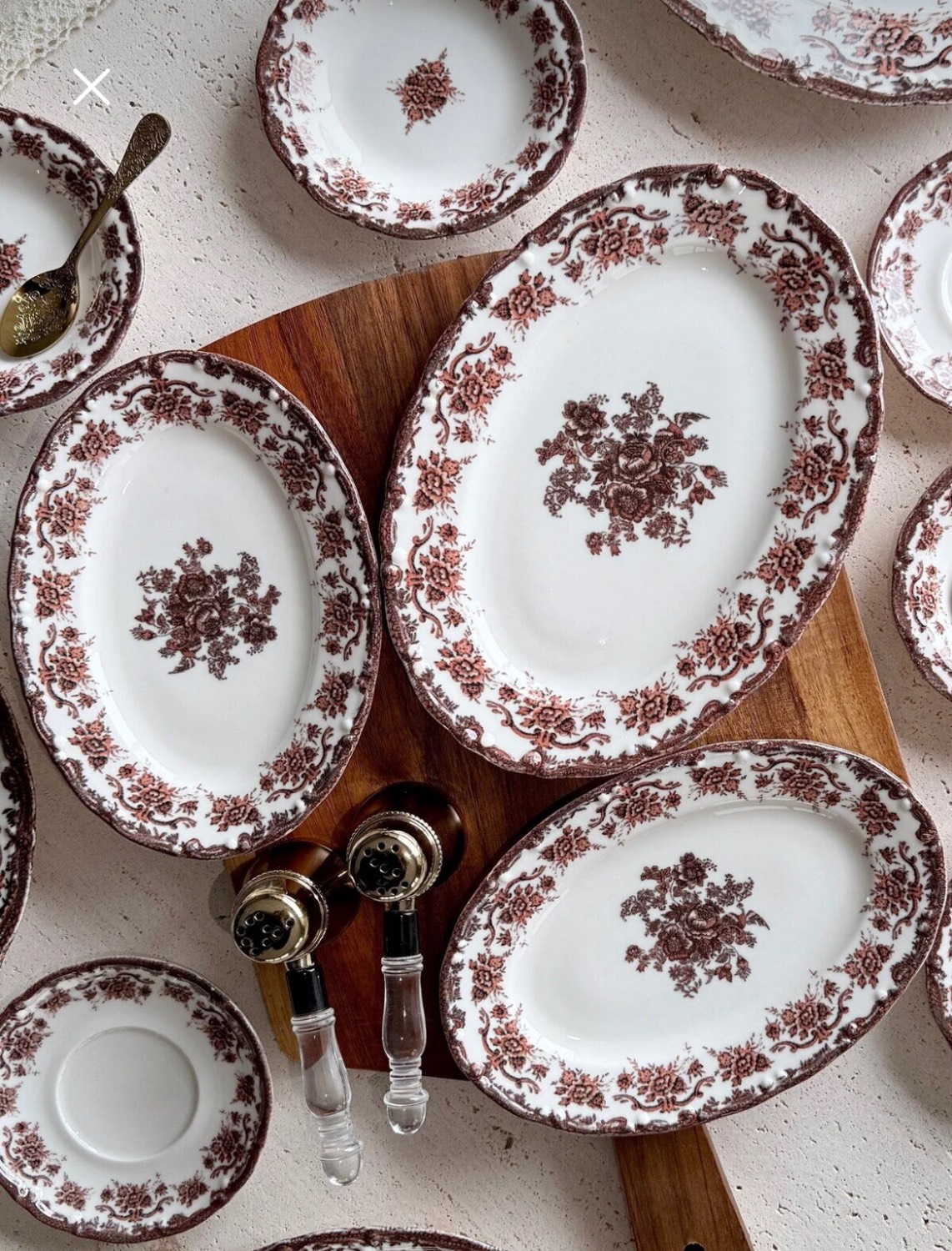 ست صبحانه ۶ نفره طرح گل وینتیج | مدل Antique Rose
