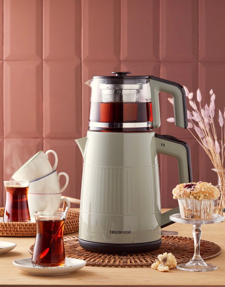 چای‌ساز English Home 2 لیتری | طراحی مینیمال، خاموشی خودکار