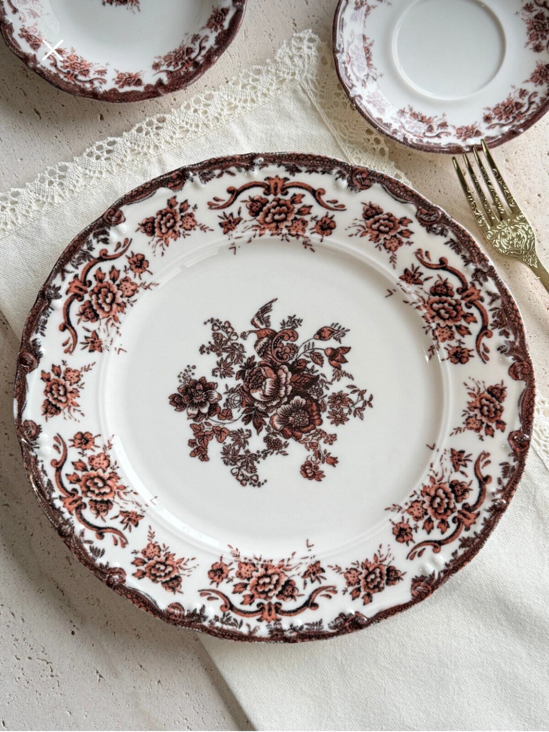 ست صبحانه ۶ نفره طرح گل وینتیج | مدل Antique Rose