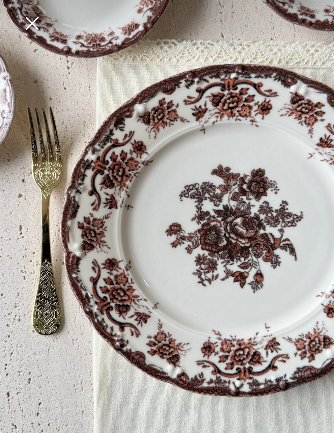 ست صبحانه ۶ نفره طرح گل وینتیج | مدل Antique Rose