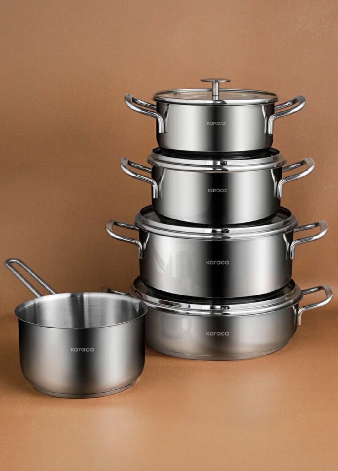 سرویس 9 پارچه استیل کاراجا